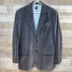 Claiborne Mens Grey Velvet Sport Coat Blazer Size Small